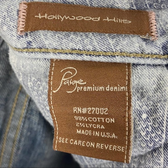 PAIGE Hollywood Hills Distressed Mid Rise Jeans, Size 25 - Picture 8 of 16